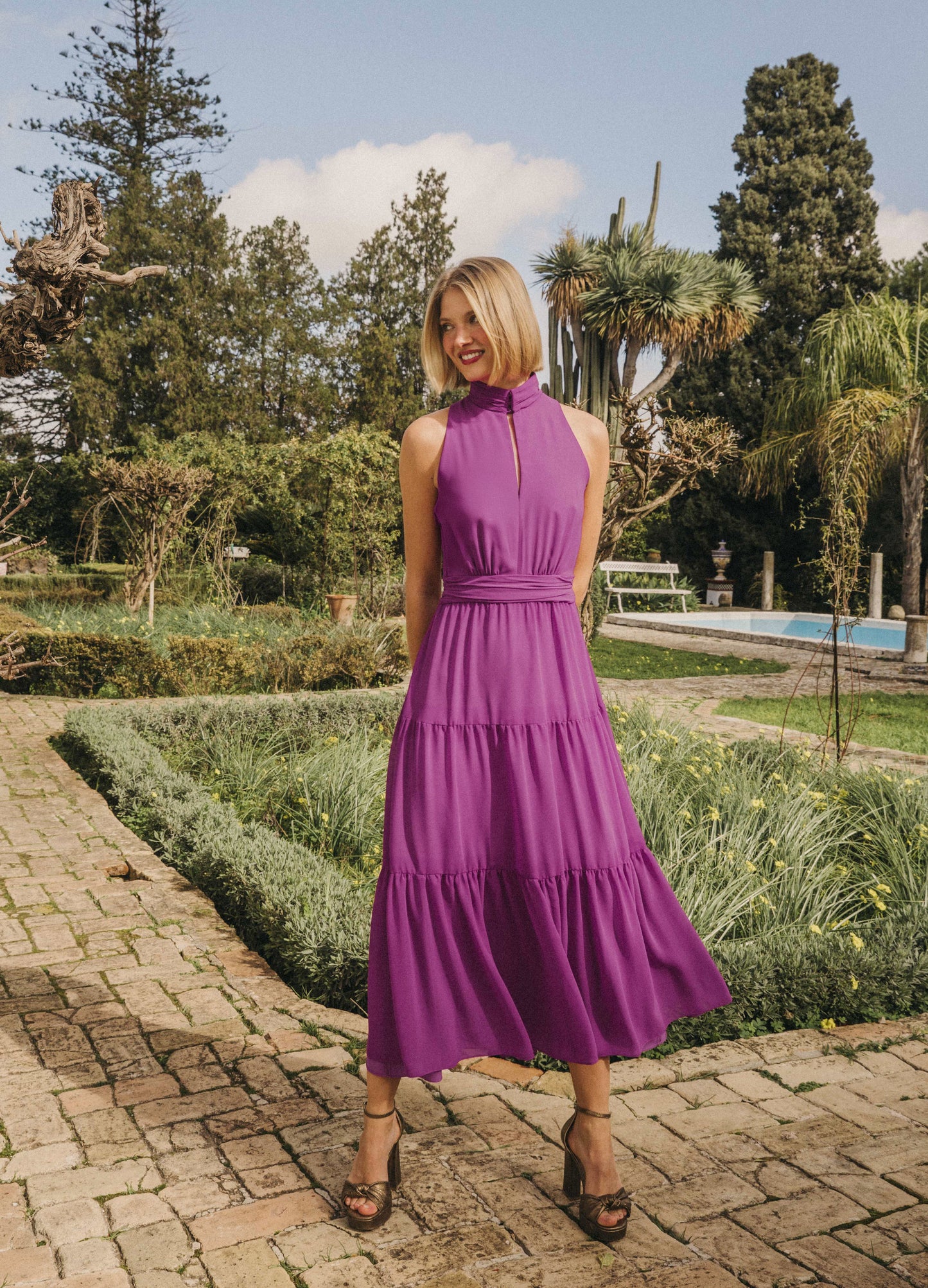 Brynn-Chelsey bougainville dress and coat set