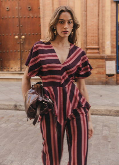 Kiana-Donney Aubergine Top and Pants Set