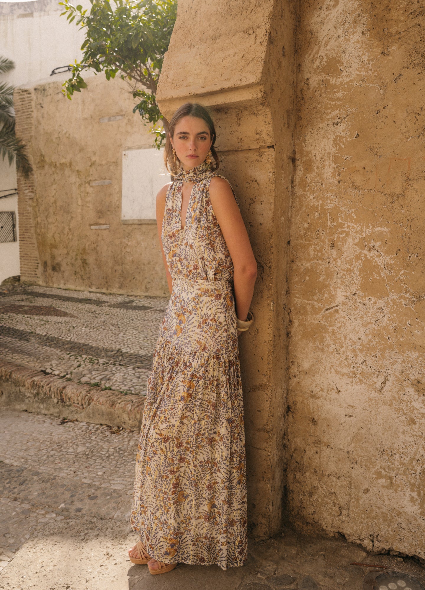 Mustard top and skirt set Lara-Bibiana
