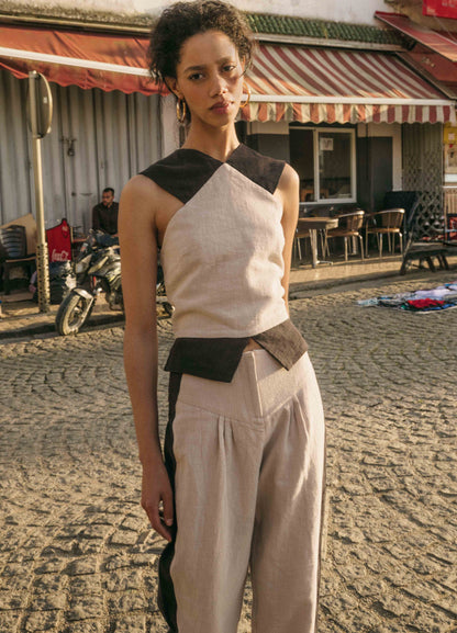 Conjunto de top y pantalón Ebony-Ivory